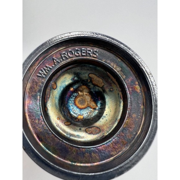 Vintage Wm. A. Rogers Tableware Antique Silver Plate Footed 3.5" Ice Cream‎ Dish - Picture 5 of 9